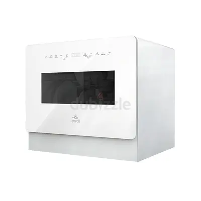 Evvoli Mini Table Top Portable Dishwasher With 5 Place Settings, 7 Program, Touch Control, LED Displ