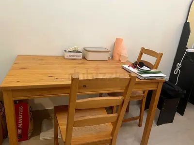 IKEA make Solid Pine Wooden Dining Table with 4 Chairs - Good Condition