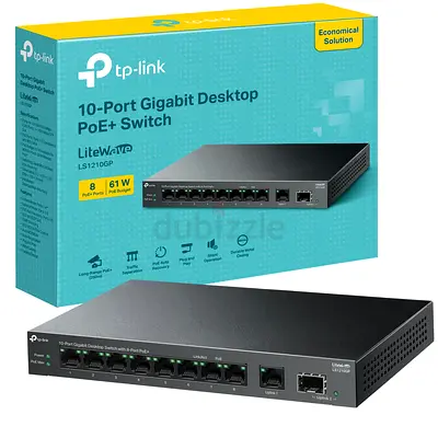 TP-Link 10-Port Gigabit Switch with 8-Port PoE+ (TL-SG1210P) – Original Packaging/ Unused