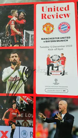 Bruno Fernandes Hand Signed Manchester United Matchday Book