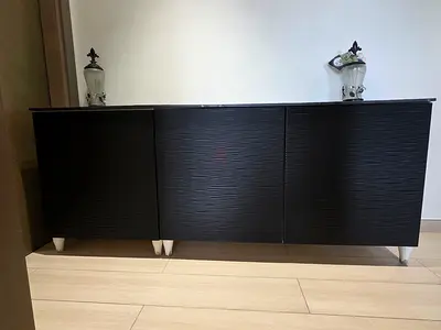 Dark Wood 3-Door Sideboard / TV Cabinet - Good Condition