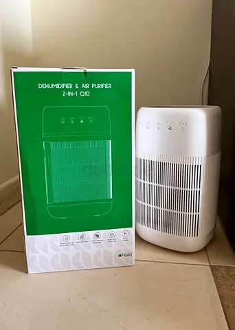 Portable 2-in-1 Dehumidifier & Air Purifier with H13 HEPA filter - 1L, white