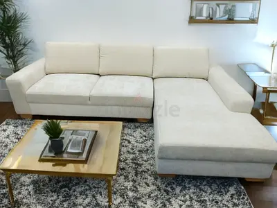 New condition ikea beige color lshape sofa with chaise lounge storage