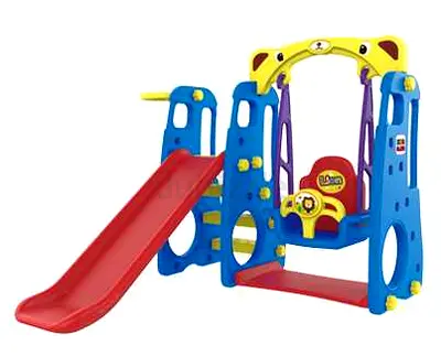 Kids swing with slide and basket