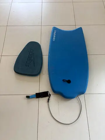 Bodyboard with leash and swim kickboard - good used condition