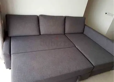 Grey Sectional Sofa Bed with Storage