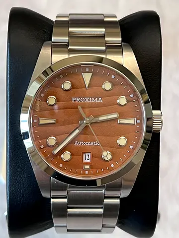 Proxima Brown Desert Texture Dial Pilot 37mm Automatic Watch