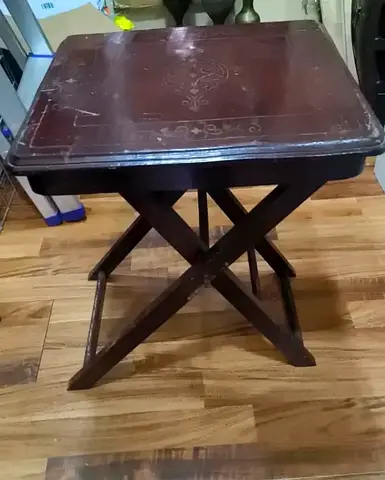 Folding wooden side table-50cm height,39cm length