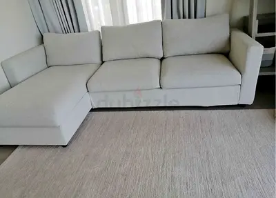 Cream L-Shape Sectional Sofa