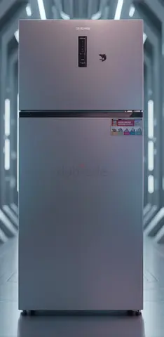 Geepas Double Door Refrigerator - Stainless Steel