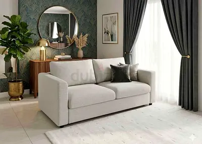 Modern Grey 2-Seater Fabric Sofa bed vimle