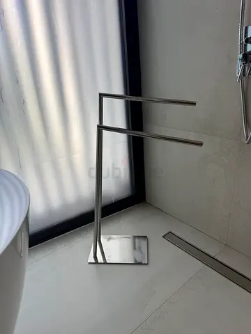Modern stainless steel freestanding towel rack / clothes drying stand