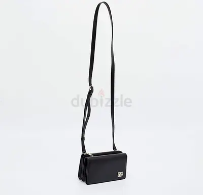 Dolce&Gabbana Black leather crossbody bag with adjustable strap - shoulder bag original with box