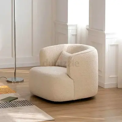 Modern Cream Bouclé Accent Chair - Single Seater