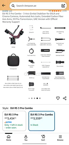 DJI RS 3 Pro Combo w Raven Eye and focus motor complete