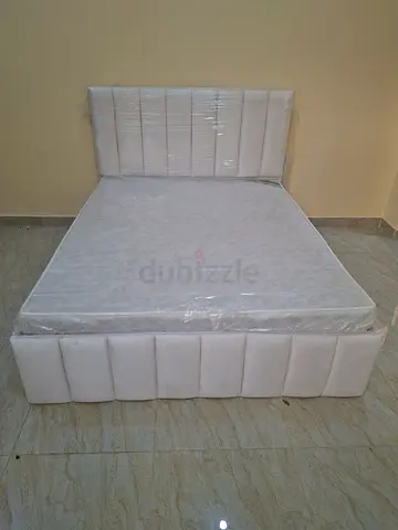 White Padded Bed Set with Mattress