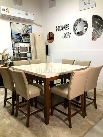 Kevin 8-seater marble top high dining set