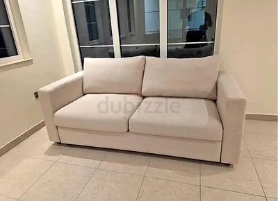 Comfortable 2-Seater Fabric Sofa in Beige vimle