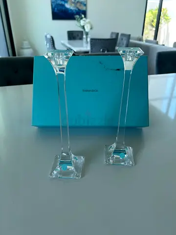 Tiffany glass candle sticks