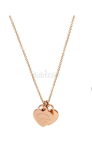 Tiffany & co. Double Heart Tag Pendant
in Yellow Gold, Mini . Necklace
