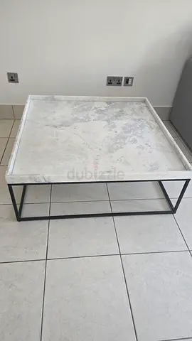 Marble top square coffee table