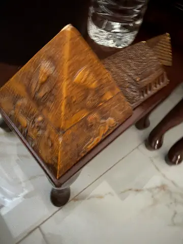 Hand-carved Wooden Decorative Box with Intricate Relief