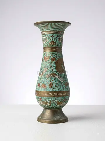 Vintage vase with floral design-18cm height