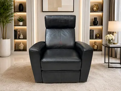 Italian genuine leather manual armchair