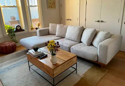 Newport feather filled lshape sofa
