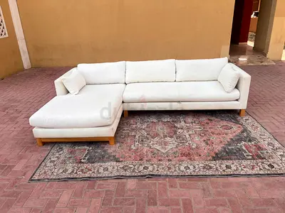 Looks ____ Great Condition Crate&Barrel L Shape Sofa Beige
