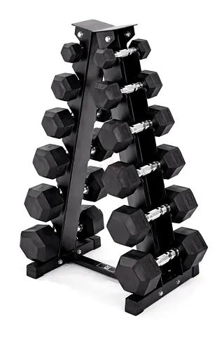 Hex Dumbbell Set With Dumbbell Rack 2.5Kg To 15Kg