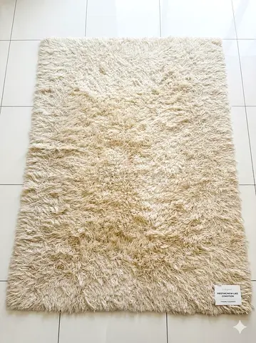 Cream shaggy rug - 160x230 cm, soft long pile