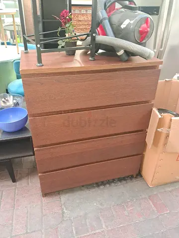Simple 4-Drawer Wooden Dresser / Chest of Drawers - Good Condition