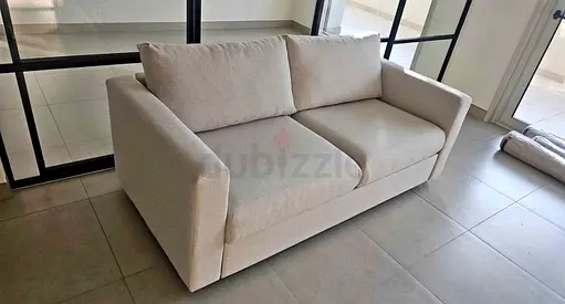 Comfortable Beige 2 Seater Sofa