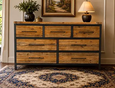 Solid wood Dresser with 7 Drawers