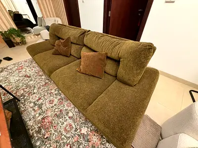 Comfortable 3 Seater Olive Green Sofa