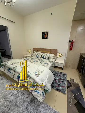استوديو فاخر ثاني ساكن بمطبخ منفصل مع بلكونه مفتوحه ✨عجمان ابراج الياسمين. للإيجار الشهري.الإيجار يشمل الفواتير والإنترنت وموقف