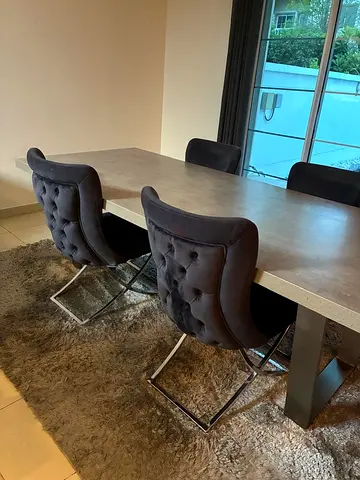 Modern concrete-look dining table no chairs
