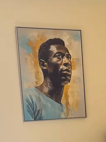 Framed Portrait Painting of Legendary Footballer (Wall Art)