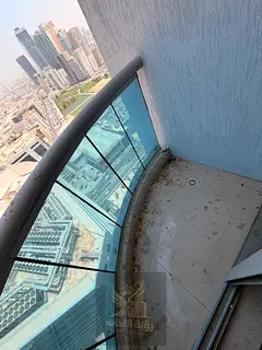 For annual rent in Al Khan, 2 bedrooms and living room with open view, 2 bathrooms and 2 balconies.