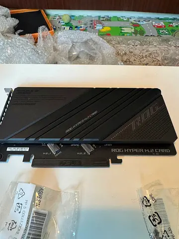 ASUS ROG Hyper M.2 Card (PCIe NVMe M.2 RAID Adapter) - and more cables and things ( from office )