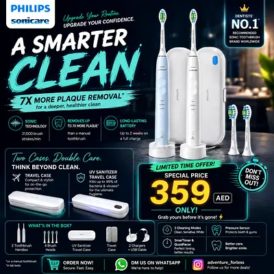 Philips Sonicare Electric Toothbrush Set – Brand New with Travel Cases for couples 2 toothbrush