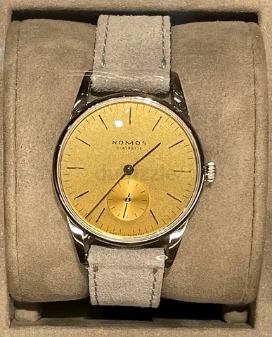 Nomos Orion 33mm Gold Frosted Dial