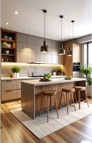 Modern Wooden Island