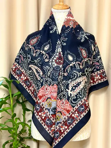 Blue and red bohemian scarf