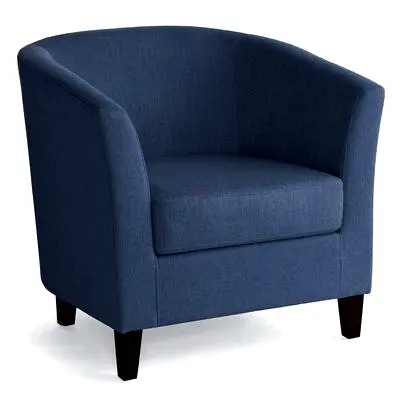 Blue Fabric Tub Chair - Compact Armchair