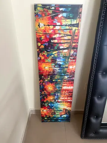 Long Vertical Colorful Abstract Canvas Wall Art Painting