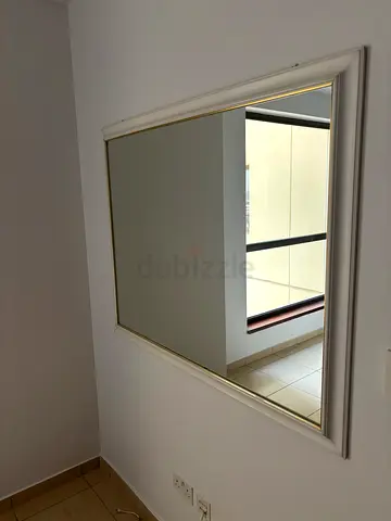Large Wall Mirror with White Frame - Good Condition