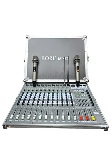 Borl Professional Mixer 12 Channel with Amplifier and microphones - Brand New