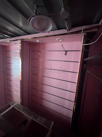 Wooden Panel Shelves with Recessed Lights - Pink Finish (storage/closet)